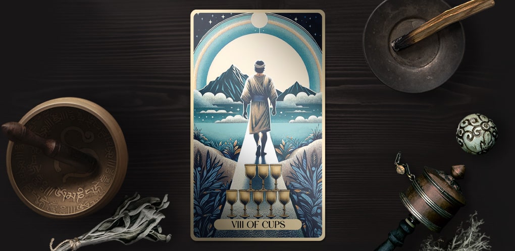 The Eight of Cups Tarot Card: Walking Away, Emotional Fulfillment, and New Journeys